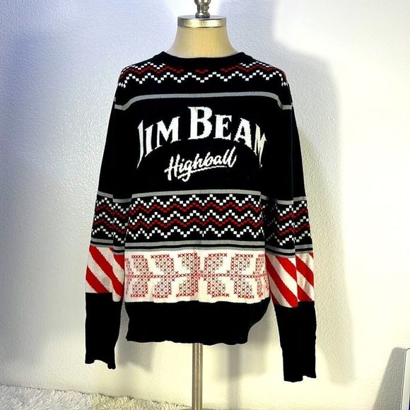 Jim Beam Highball Unisex Ugly Christmas Sweater - Picture 1 of 8